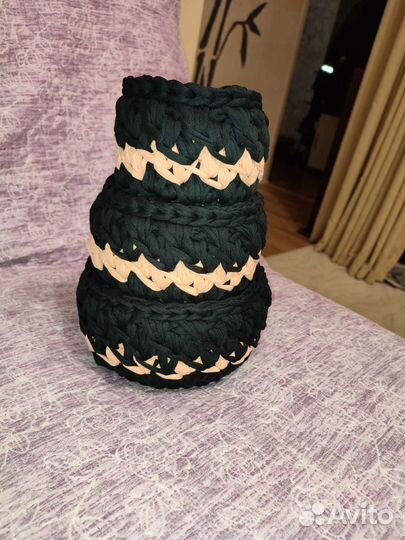 Корзинки из трикотажной пряжи