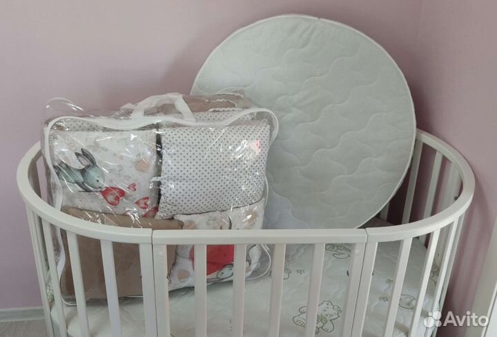 Кроватка трансформер круглая/овальная