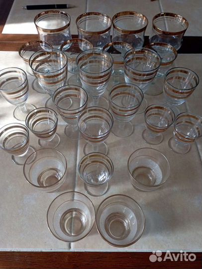 Рюмки, стопки с позолотой