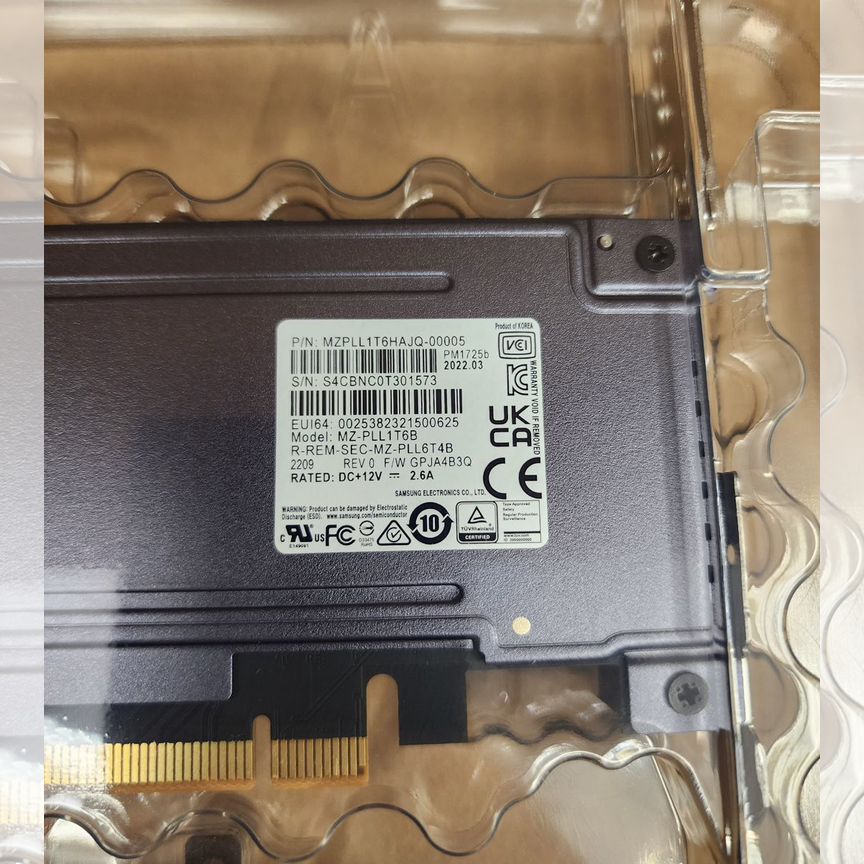 [PM1725B] Samsung 1.6tb Ssd Pcie Hhhl Pm1725b