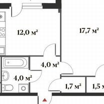 1-к. квартира, 40,9 м², 6/6 эт.