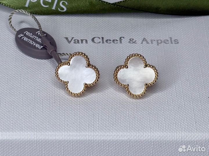 Серьги Van Cleef Vintage Alhambra Золото