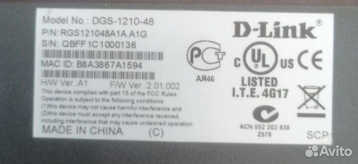 Коммутатор D-Link dgs-1210-48