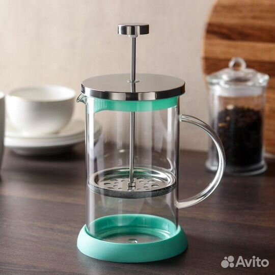 Френч-пресс стеклянный «Келли», 800 мл, цвет зелён