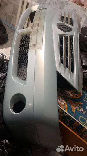 Передний бампер на renault logan 1 с птф