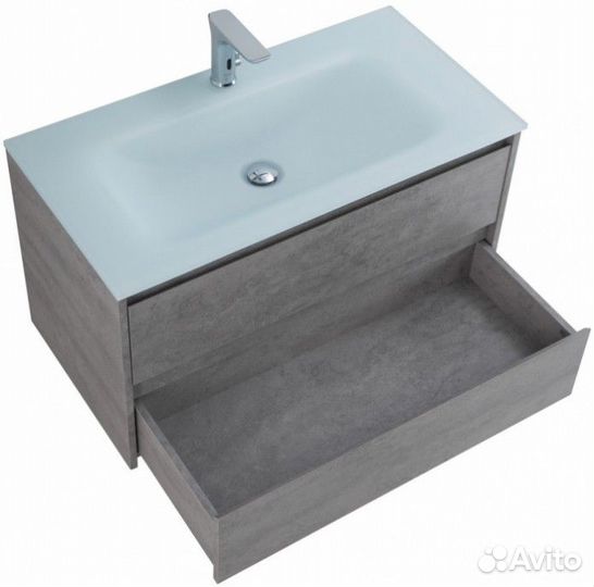 Мебель для ванной BelBagno Kraft-900-BB910/465-LV-VTR-BO Cemento Grigio