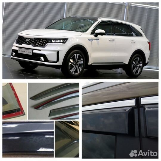 Дефлекторы-окон Нерж-молдинг KIA Sorento -4-покол