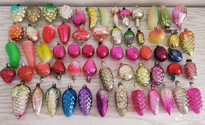 Ёлочные игрушки овощи, ягоды, шишки СССР