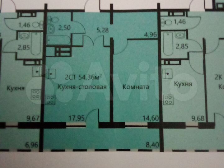 1-к. квартира, 54,5 м², 16/17 эт.