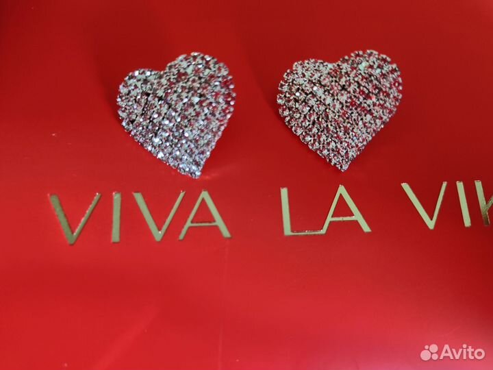 Серьги Viva la Vika Crystal Hearts оригинал