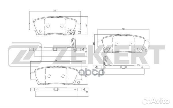Колодки торм. диск. задн. Toyota Avalon (MCX1 )