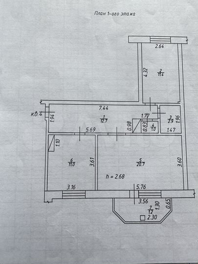 2-к. квартира, 60,9 м², 1/5 эт.