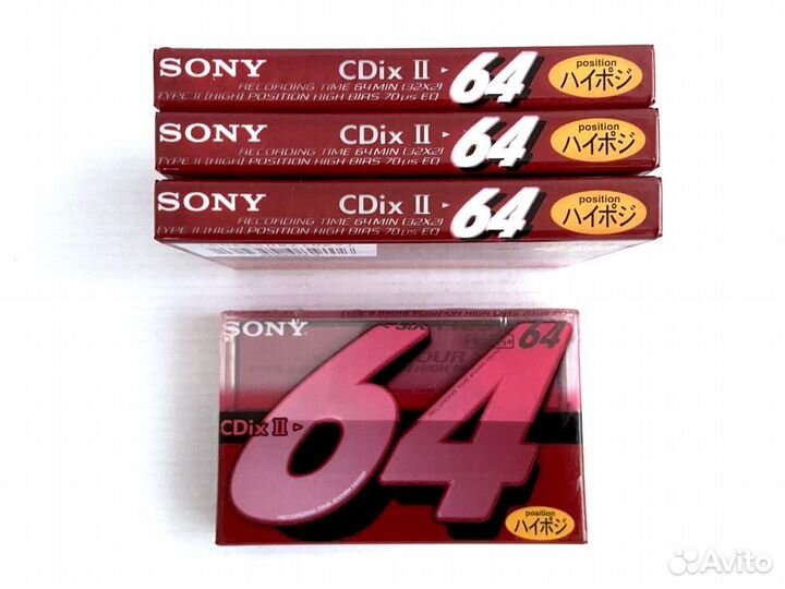 Аудиокассета кассета Sony CDix II 64 - 1997 г