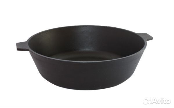 Сковорода 260х60 чугунная литая с 2 ушками