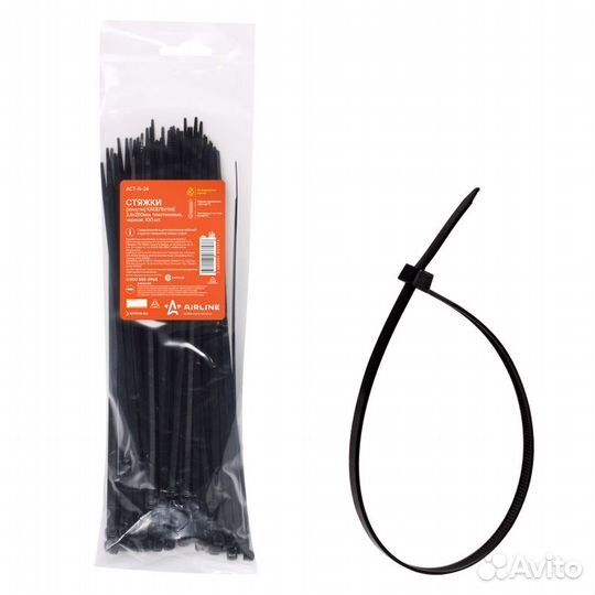 Стяжки (хомуты) кабельные 3,6*250 мм, пластиковые