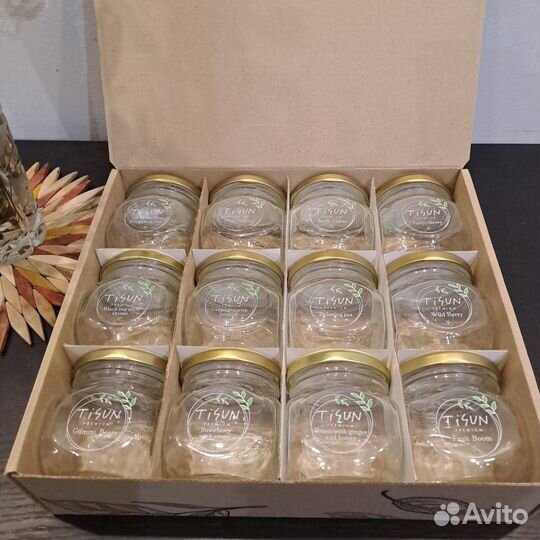 Баночки стеклянные из-под чая 12 шт