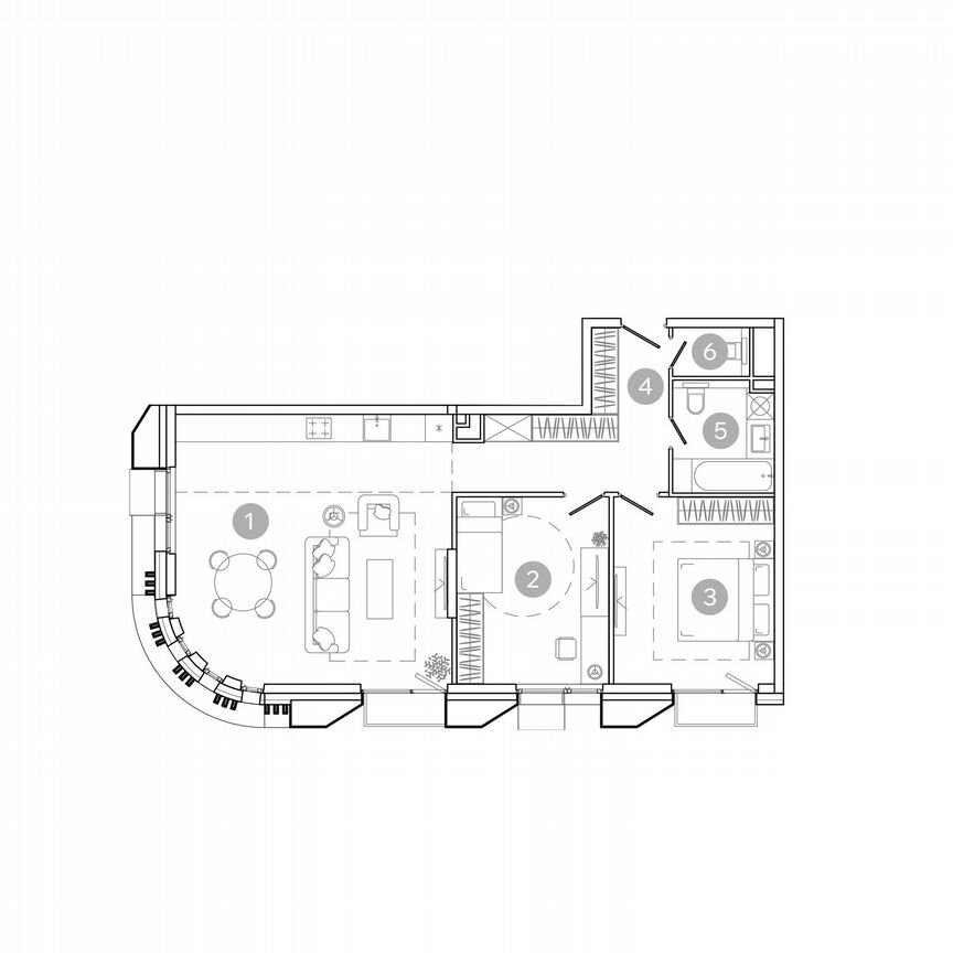 3-к. квартира, 80,2 м², 3/21 эт.