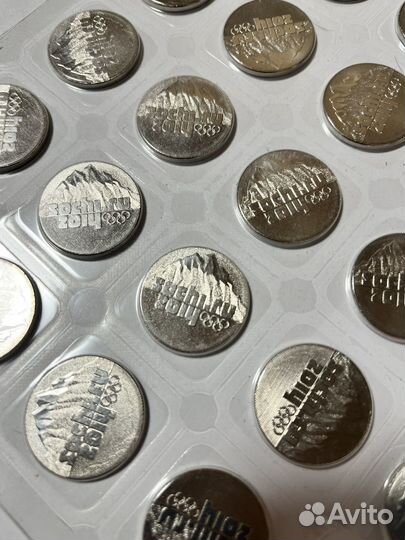 Олимпийские 100 рублей AA 105 банкнот+75 монет