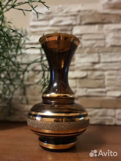 Ваза богемия, янтарное дерево, 