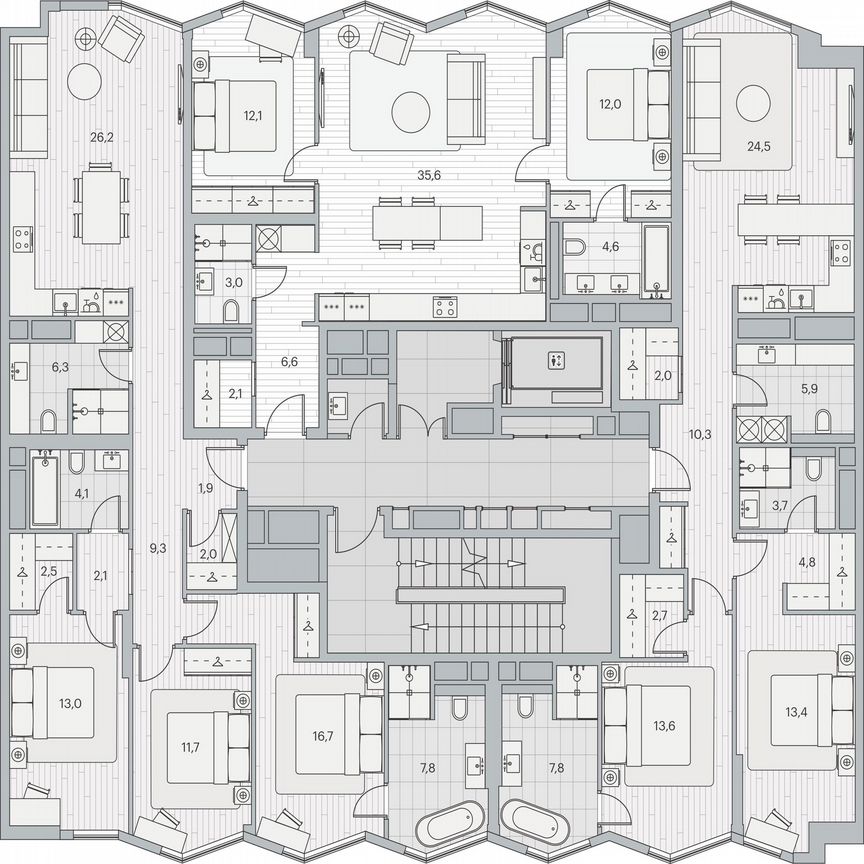 3-к. квартира, 105,1 м², 2/7 эт.