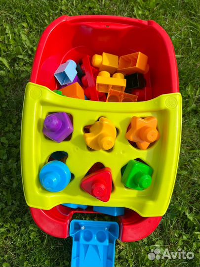 Mega bloks тележка сортер конструктор