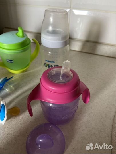 Бутылочки avent детские пакетом поильники