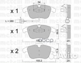 Колодки тормозные audi A4/A5 07- 1.8-3.2 перед