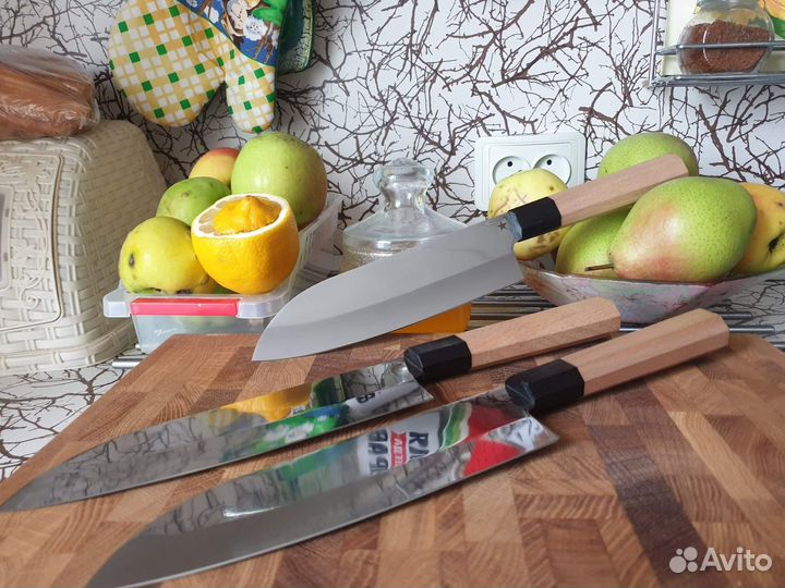 Кухонный нож Сантоку из нержавеющей стали 95х18