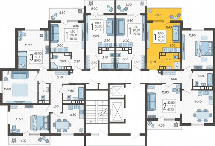 Квартира-студия, 26,4 м², 8/10 эт.