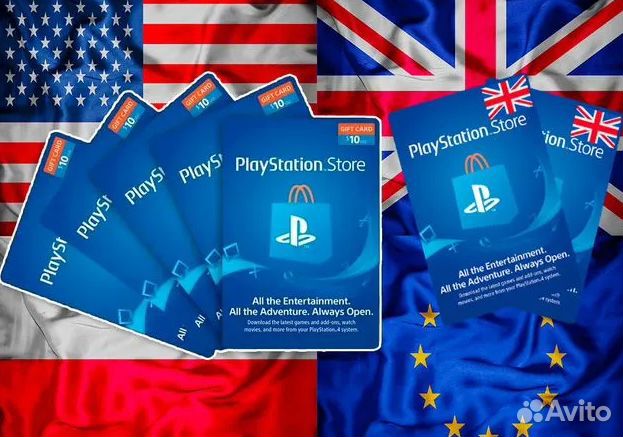 Карты пополнения PSN Playstation Store US,EU,UK,JP