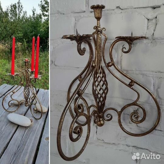 Кованый канделябр, коллекционный, ручной работы