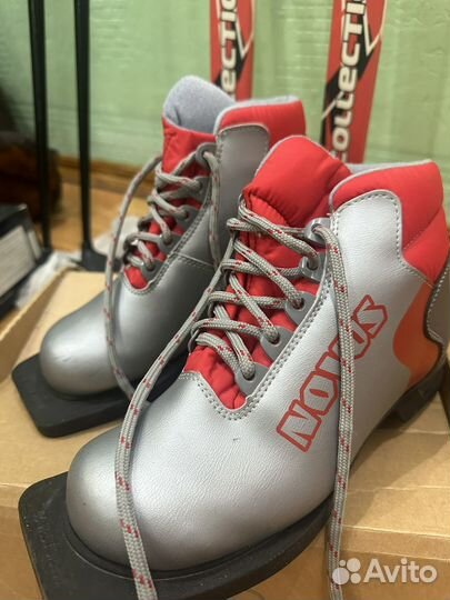 Лыжи беговые 170 с ботинками 35 размер