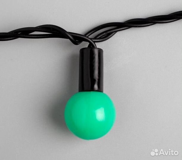 LED-гирлянда уличная 10 метров Шарики цвет зеленый