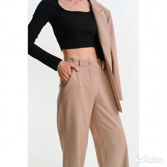 Брюки женские прямые mist р.48, бежевый