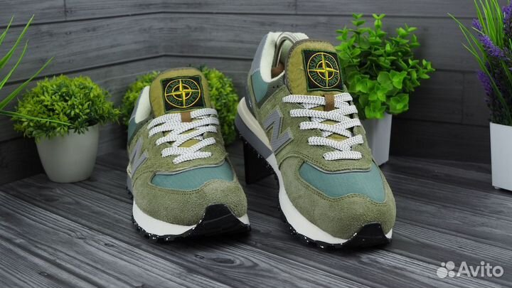 Кроссовки New Balance 574 stone island