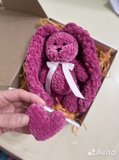 Вязаный зайка плюшевая ручной работы