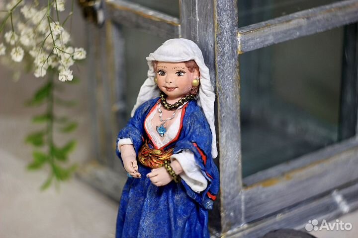 Ватная, елочная игрушка Восточная девушка