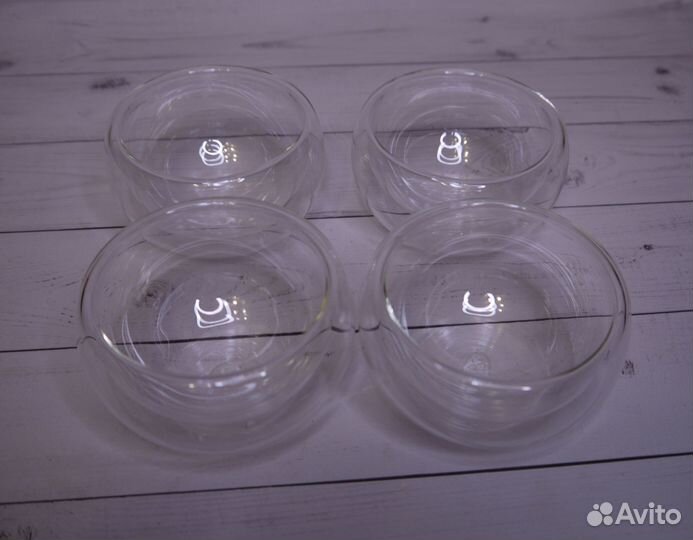 Набор пиал с двойными стенками CnGlass 100 мл 4 шт