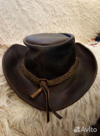 Шляпа мужская кожаная