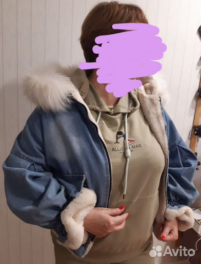 Джинсовая куртка женская зимняя