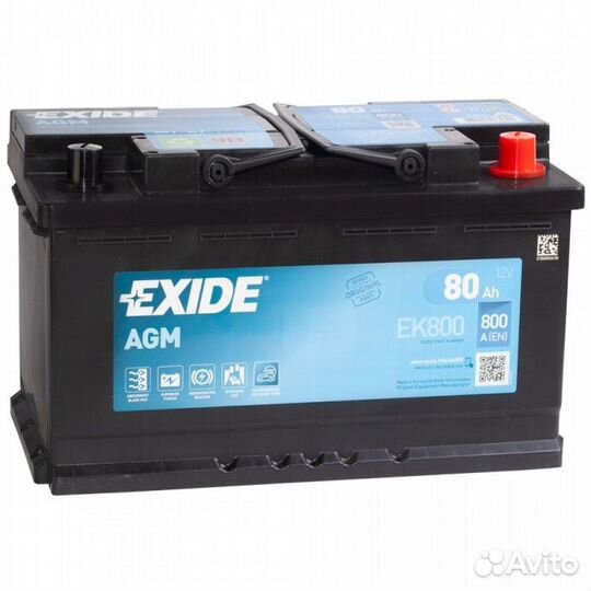 Аккумулятор Exide Start-Stop AGM 80R EK800 обр. по