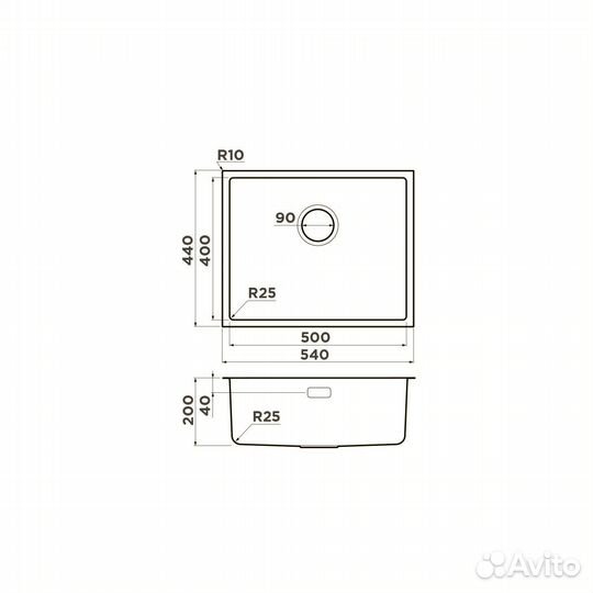 Мойка omoikiri tadzava 54-u/iin 4993512