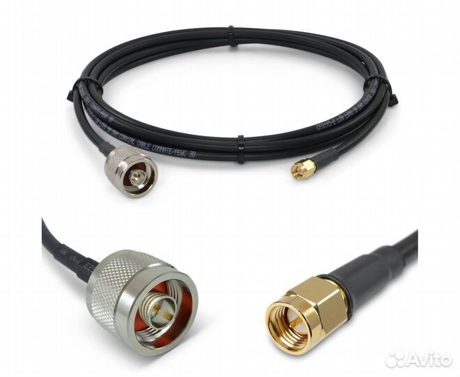 Кабель 50 см N SMA RG58 2шт