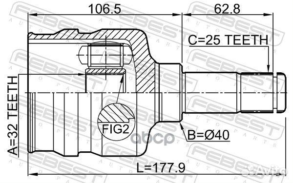 ШРУС внутренний перед лев chrysler voyager IV