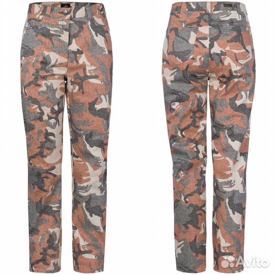 47258Брюки летние женские Юста, терракотовый камуф