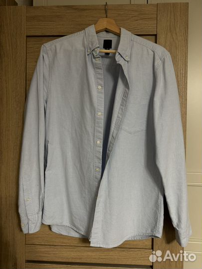 Рубашка муж H&M (M) голубая
