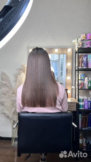 Кератиновое выпрямление, восстановление волос