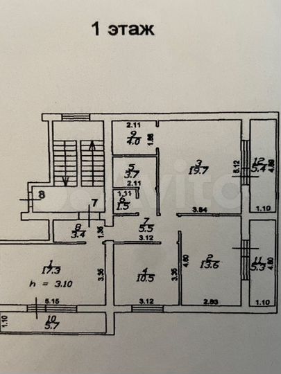 4-к. квартира, 95 м², 2/3 эт.
