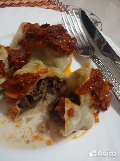 Домашние манты пельмени вареники