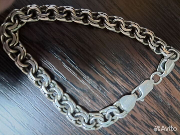 Серебряный браслет бисмарк мужской